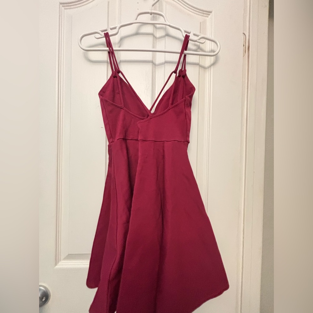 Chic Red Spaghetti Strap V-Neck Mini Dress